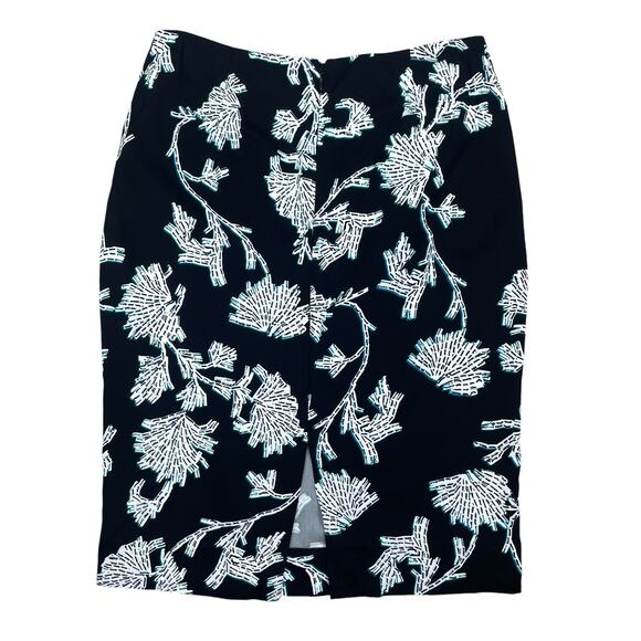Diane von Furstenberg Kara Floral Print Penci Skirt Black Green Size 2 - Picture 7 of 10